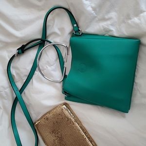 Zara green vegan leather crossbody bag